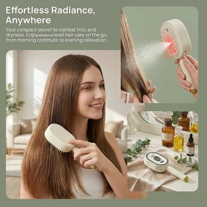 Straightener Brush with Detangling Comb