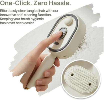 Straightener Brush with Detangling Comb