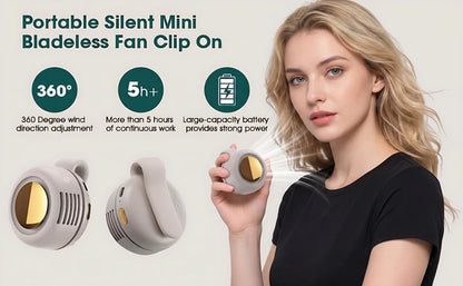 Mini Bladeless Fan Rechargeable 3 Speed Portable Cooling Fan