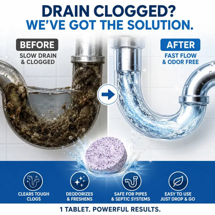 Foaming Pipe Cleaner Tablets | Drain Cleaning Tablets for Kitchen & Bathroom Sinks