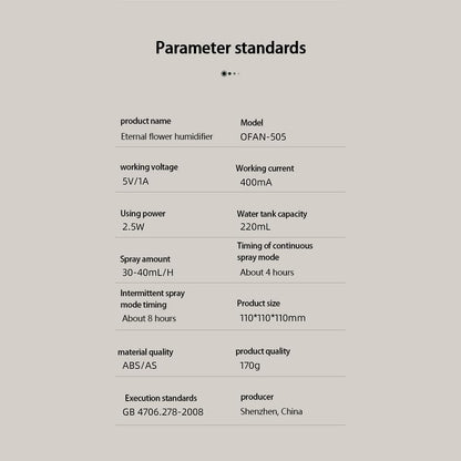 USB Ultrasonic Aroma Diffuser with Eternal Flower