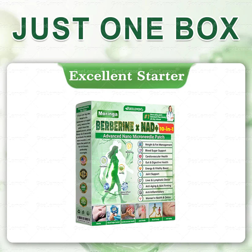 10-in-1 Berberine + NAD+ Advanced Nano Microneedle Patch