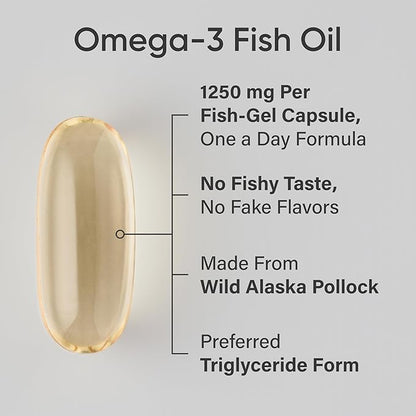 Omega-3 Fish Oil 1250 - Triple Strength Fish Oil Supplement
