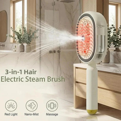 Straightener Brush with Detangling Comb