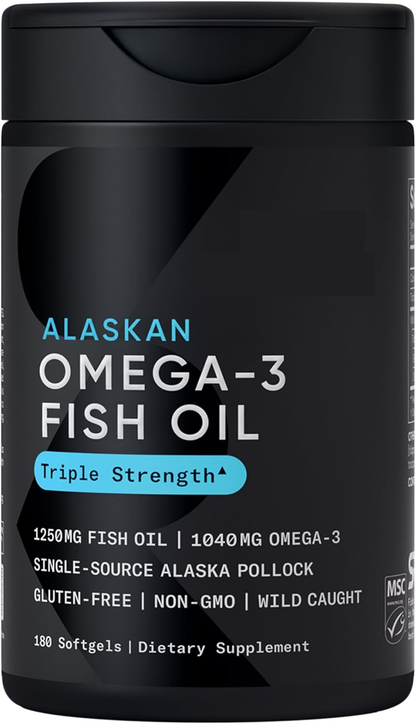 Omega-3 Fish Oil 1250 - Triple Strength Fish Oil Supplement